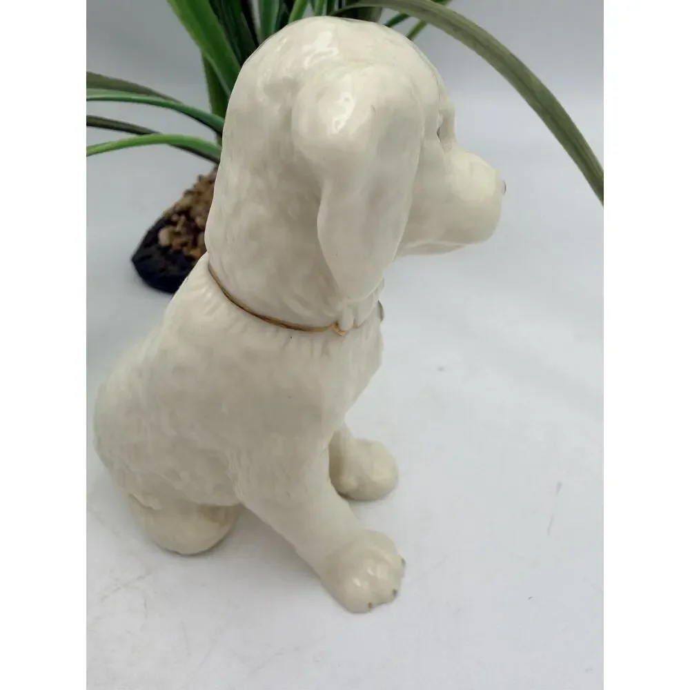 Lenox Dog Puppy Porcelain Figurine 24kt Gold Heart Collar Lab Retriever VTG